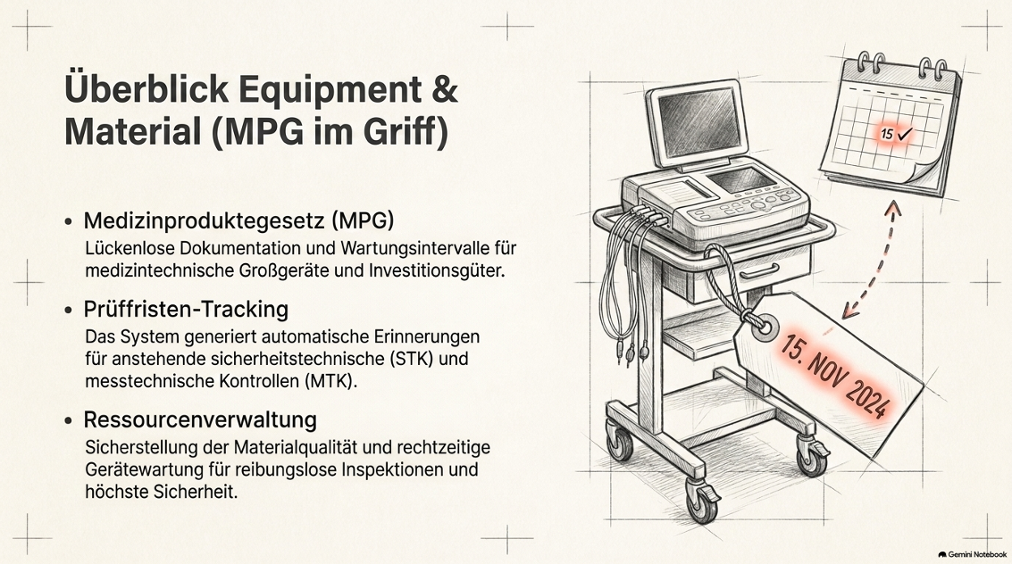 Auch Geräte und Material gehören zum Bauplan